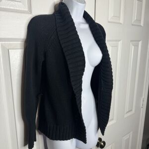 Old Navy S/P Black Open Front Shawl Collar Cardigan Knit Sweater